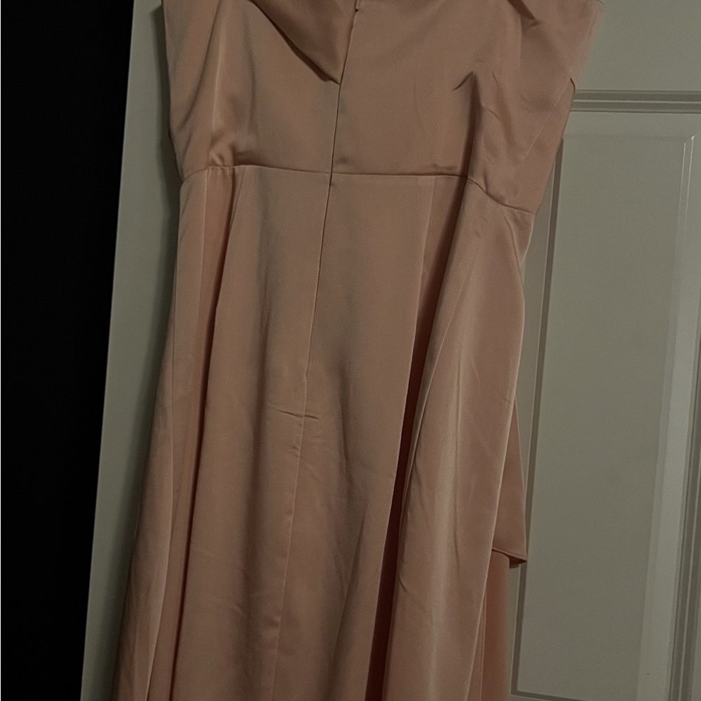 Neiman Marcus Pink Asymmetrical Ruched One Shoulder Dress - Picture 2 of 4